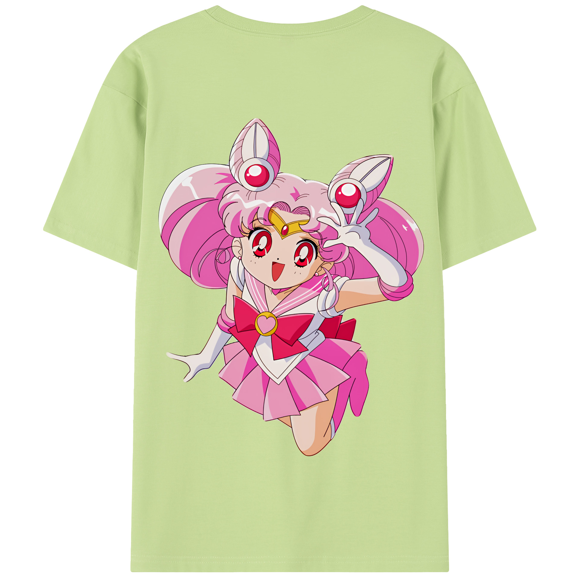 （画像用） 美少女戦士セーラームーン ちびうさ Sailor Moon Chibiusa Tsukino Usagi Small Lady Serenity 綿100％半袖Tシャツ（背面プリント）